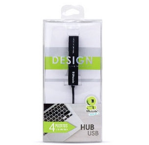 Hub Usb V2.0 Compacto 4 Puertos Negro Brobotix 497677 480 Mbit/S