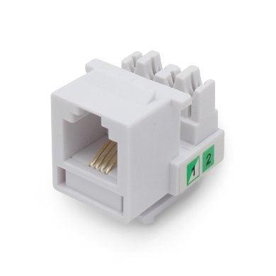 Jack Brobotix Cat 3 Rj11 Blanco Telefonico, Blanco