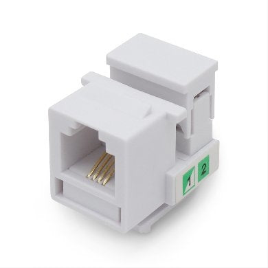 Jack Brobotix Cat 3 Rj11 Blanco Telefonico, Blanco