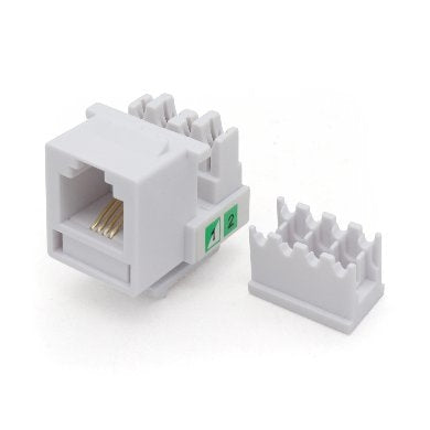 Jack Brobotix Cat 3 Rj11 Blanco Telefonico, Blanco