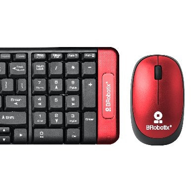 Kit Teclado Y Mouse Brobotix 6000632 Inalámbrico Compacto Español Negro/Rojo 10