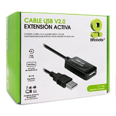 Cable Usb V2.0 Extensión Activa Brobotix 6000670 5 M Negro