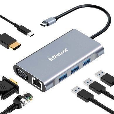 Docking 7 En 1: Usb V3.0 Tipo C A Brobotix 6001202 Station Hdmi/Rj45 10/100 A/Usb C/Vga. 60001202