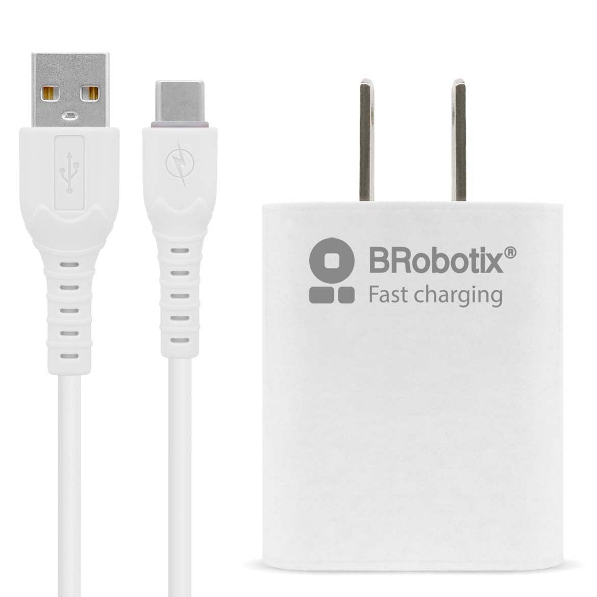 Cargador Brobotix 6001318 Combo Rápida: Usb V3.0 + Cable Tipo "C". Blanco (6001318)