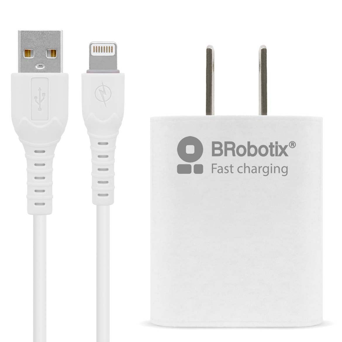 Cargadores Brobotix 6001349 Combo Rápida: Usb V3.0 + Cable Lightning. Blanco (6001349)
