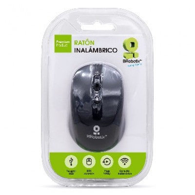 Mouse Inalámbrico Brobotix 963128 Negro 800/1200/1600 Dpi