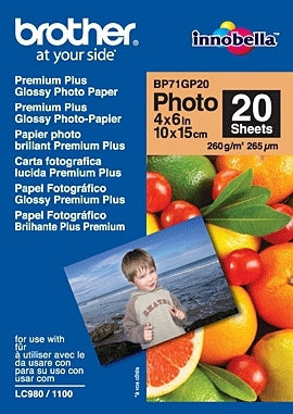 Papel Fotográfico Brother Bp71Gp20 Satinado Innobella Paquete Con Hojas Tamaño 4 X 6 Pulgas