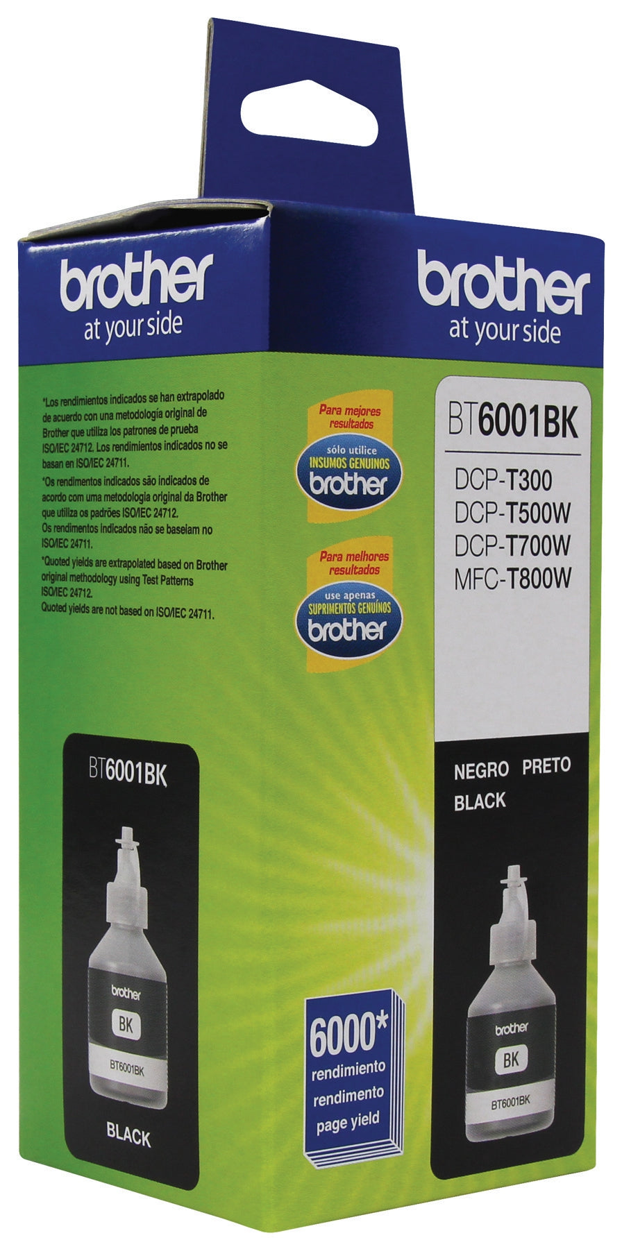 Botella De Tinta Brother Bt6001Bk Negra Compatible Solo Con Equipos Dcpt300 Dcpt500W Dcpt700W Mfct800W