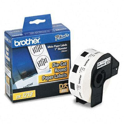 Etiqueta Brother Dk1218 Blanca De Papel 1000 Etiquetas 24 Mm Diametro. Impresión En Negro. Ql800 / Ql810W.