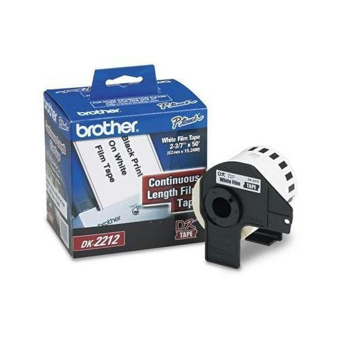 Cinta Plástica Brother Dk2212 Etiqueta Blanca Continua No Laminada De 62 Mm Ancho X 15.2 Mts Largo. Impresión En Negro. Ql800 / Ql810W Ql1110Nwb.