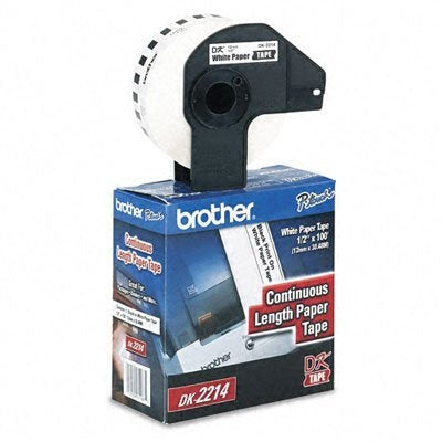 Etiquetas Brother Dk2214 Blanca Continua De Papel 12 Mm Ancho X 30.4 Mts Largo. Impresión En Negro. Ql800 / Ql810W Ql1110Nwb.