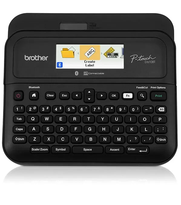 Rotulador Portátil Brother Ptd610Bt P-Touch Transferencia Térmica Bluetooth Teclado Qwerty Adaptador Ac Imprime Etiquetas Laminadas De Hasta 24 Mm Ancho