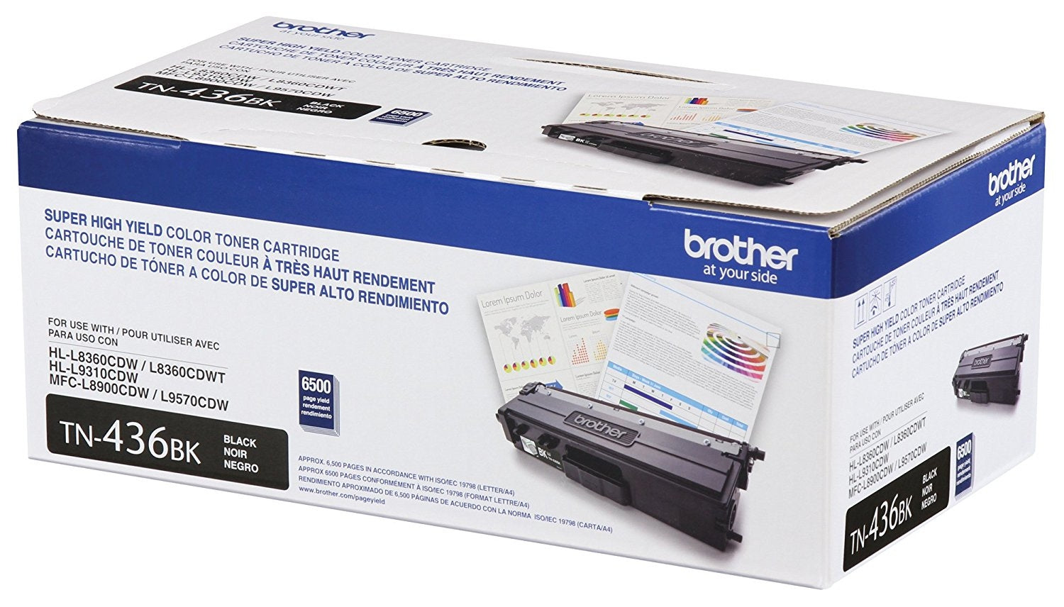 Tóner Brother Tn436Bk Valor Negro Rendimiento Aproximado 6500 Páginas