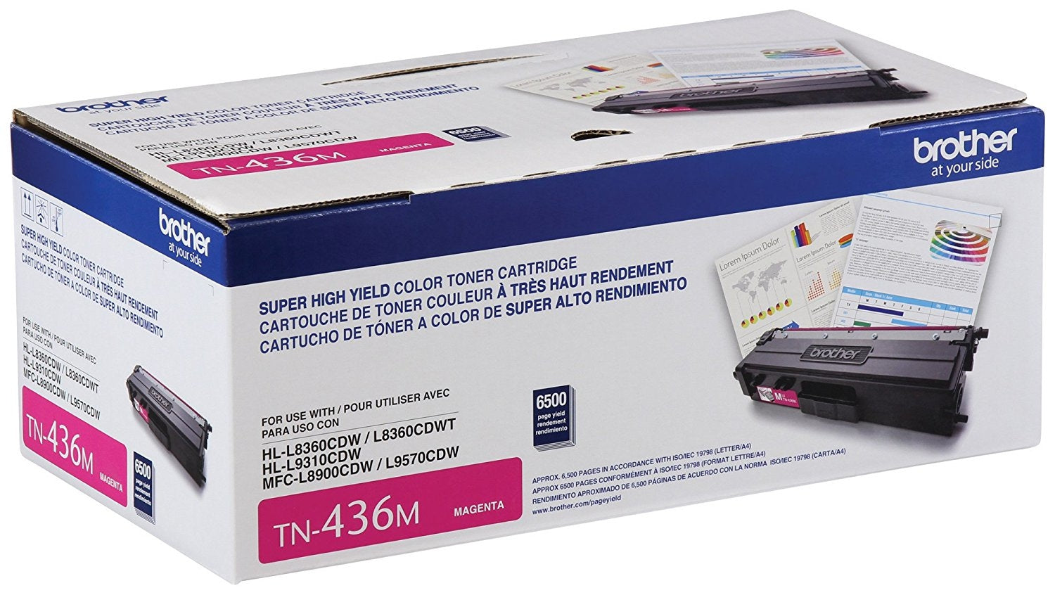 Tóner Brother Tn436M Valor Magenta Rendimiento Aproximado 6500 Páginas