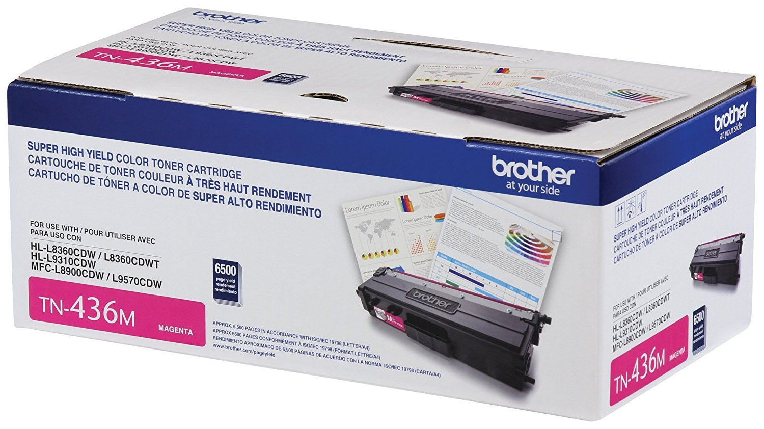 Tóner Brother Tn436M Valor Magenta Rendimiento Aproximado 6500 Páginas