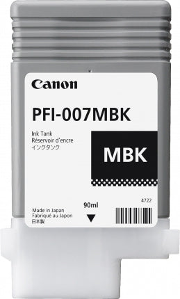 Tanque De Tinta Canon Pfi-007Mbk Negro Mate,Compatible Con Imageprograf 670E,Capacidad 90Ml