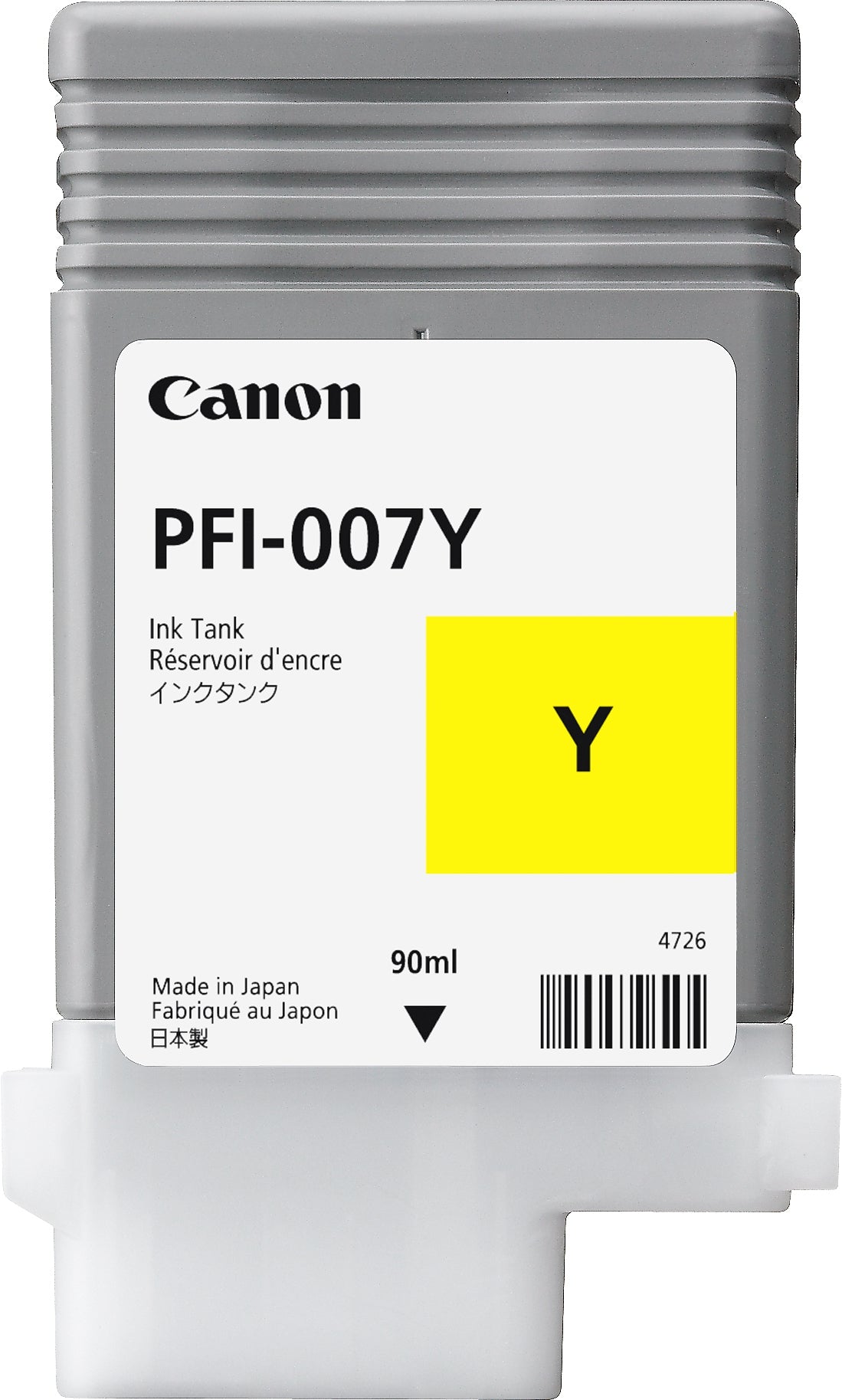 Tanque De Tinta Canon Amarillo Pfi-007Y 90Ml, Compatible Con Imageprograf 670E