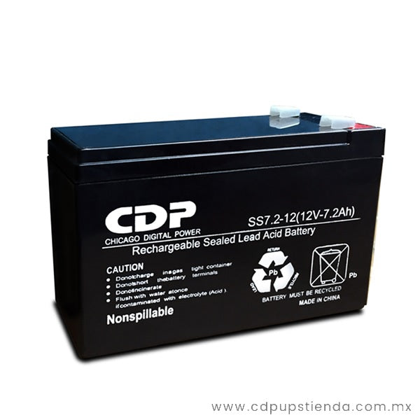Bateria De Reemplazo Marca Cdp 12V 7.2Ah Plomo Acido Libre De Mtto