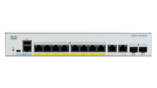 Switch Cisco Catalyst 1000 8 Puertos 10/100/1000 Gigabit Poe+ Ports And 67W Poe Budget, 2X1G Sfp And Rj-45 Combo Uplinks