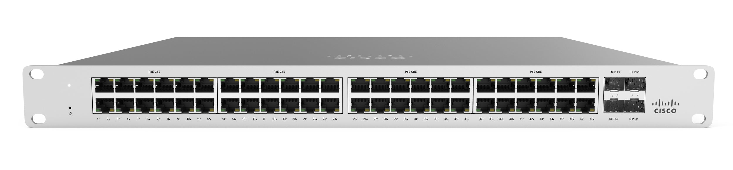 Switch 48 Puertos Cisco Meraki 48 X 10/100/1000Base-T Ethernet Rj45 4 X 1G Sfp Uplink (Obligatorio Licencia Se Cotiza Por Separado)