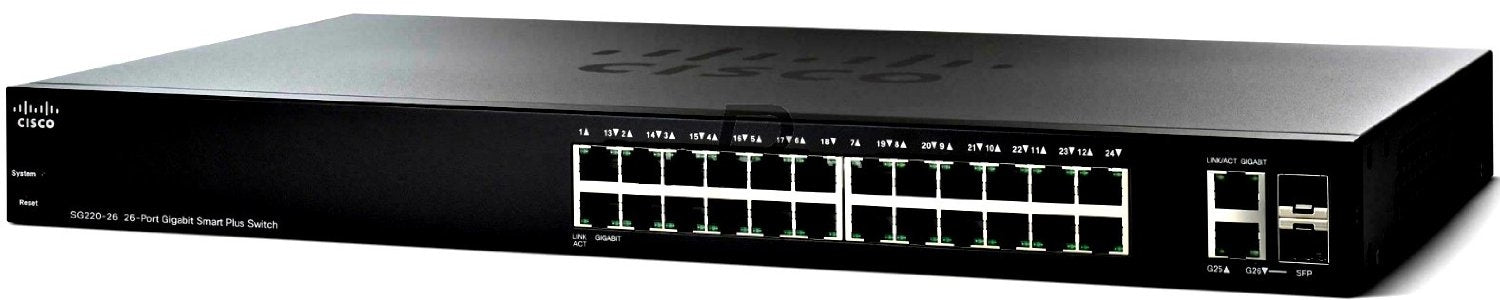 Switch Cisco Sg220-26-K9-Na Negro