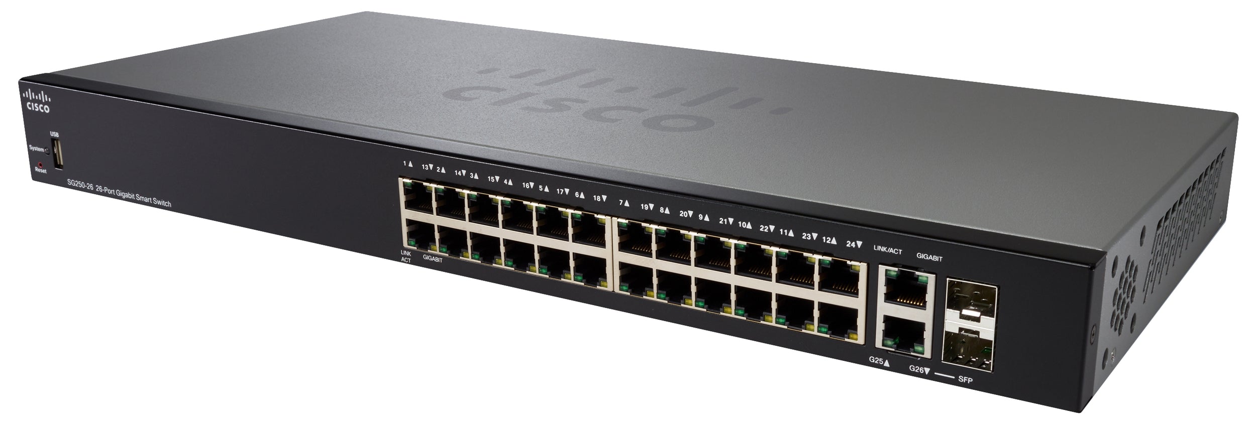 Switch Cisco Sg250-26-K9-Na Negro 24