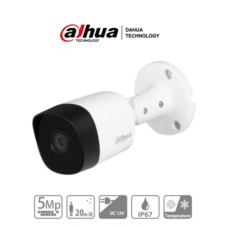 Camara Dahua Bullet Hdcvi De 5 Megapixeles/ Lente De 2.8Mm/ Ir De 20 Mts/ Ip67/ Metalica/ Cvi/Cvbs/Ahd/Tvi/