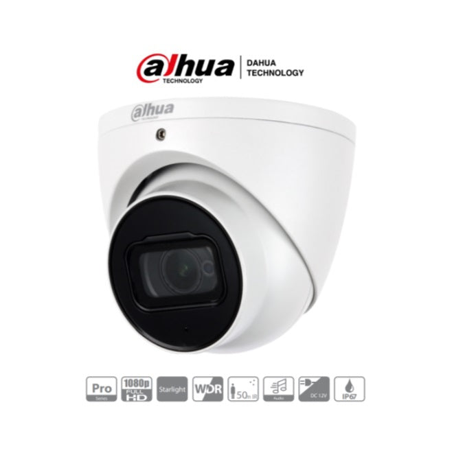 Camara Dahua Domo Hdcvi 1080P/2.8 Mm/Audio/Ir 50 Mts (Dh-Hac-Hdw2241Tn-A-0280B)