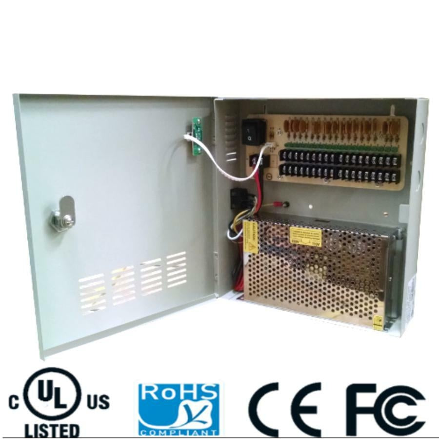 Fuente De Poder Regulada Saxxon Psu1220D18 - Vcd/ Amperes/ Para Camaras/ 1.1 Por Canal/ Protección Contra Sobrecargas/ Certificación Ul