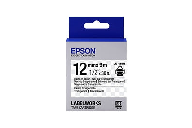 Cinta Epson Para Rotuladora Lw300/Lw400 ,12 Mm (1/2), Negro/Transparente