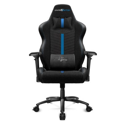 Silla Game Factor Cgc601Xl Gamer Asiento Acolchado Negro/Azul Poliuretano