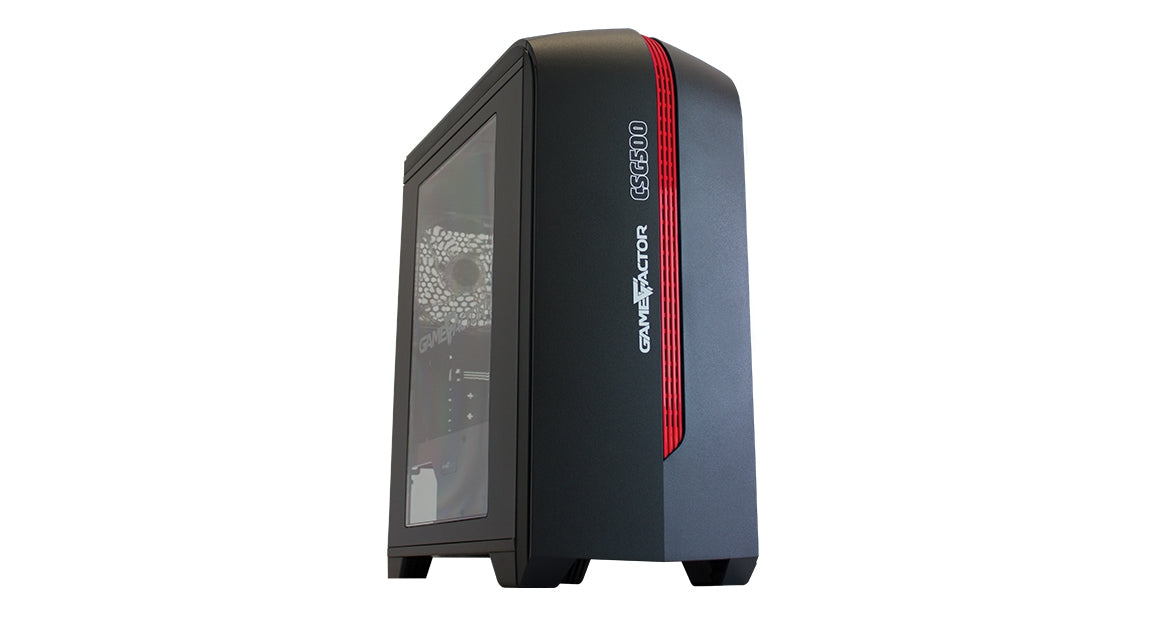 Gabinete Game Factor Csg-500 Csg500 Matx Neg/Rojo 2Xvent 120Mm Led 1X Usb 2.0 3.0