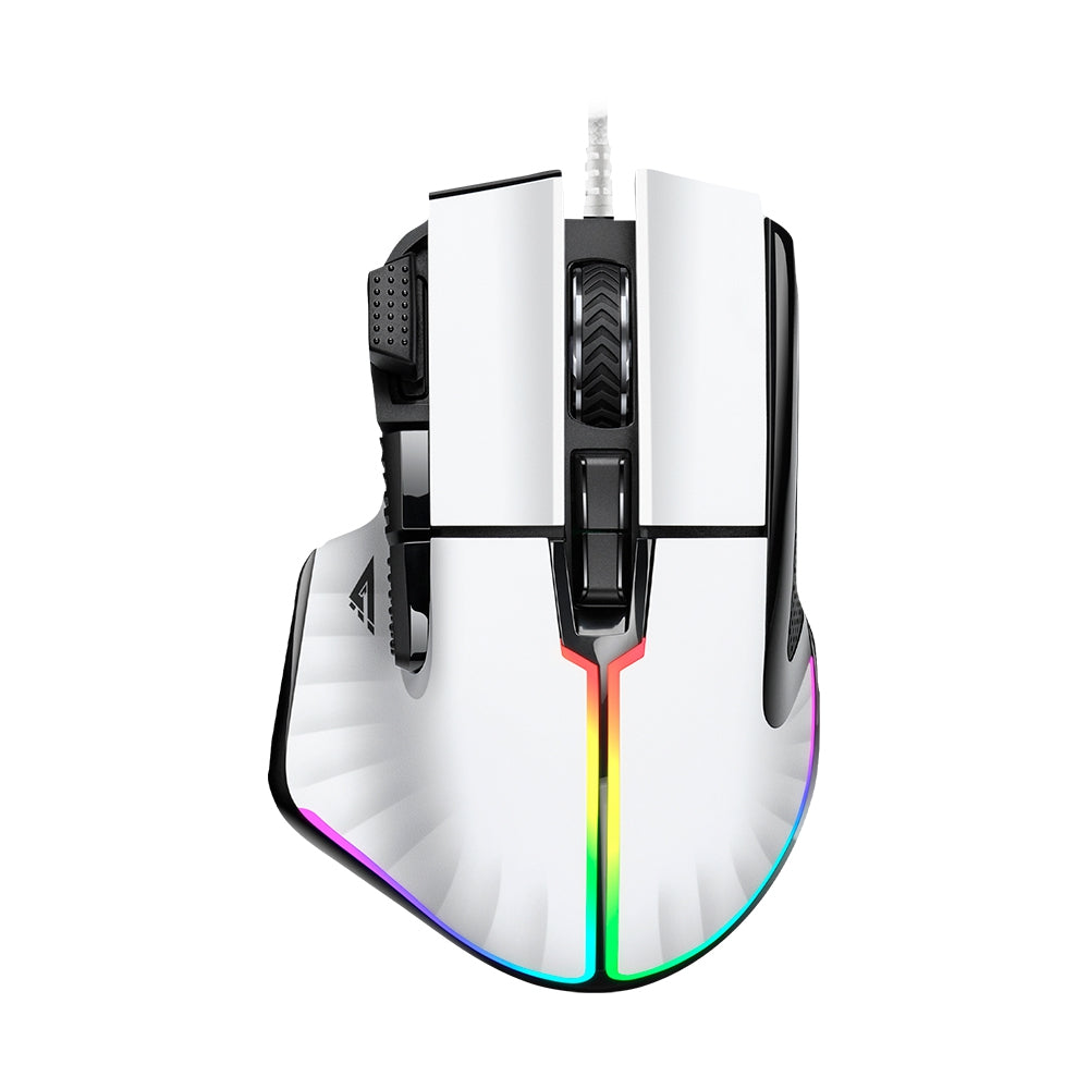 Mouse Game Factor Laser, Pixart 3370, 19K Dpi, 6+1 Botones Rgb Mog602-Wh