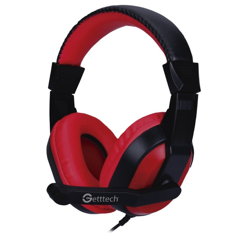 Audífonos Getttech Gh-2100 Rojo/Negro Alámbrico 1.5 M