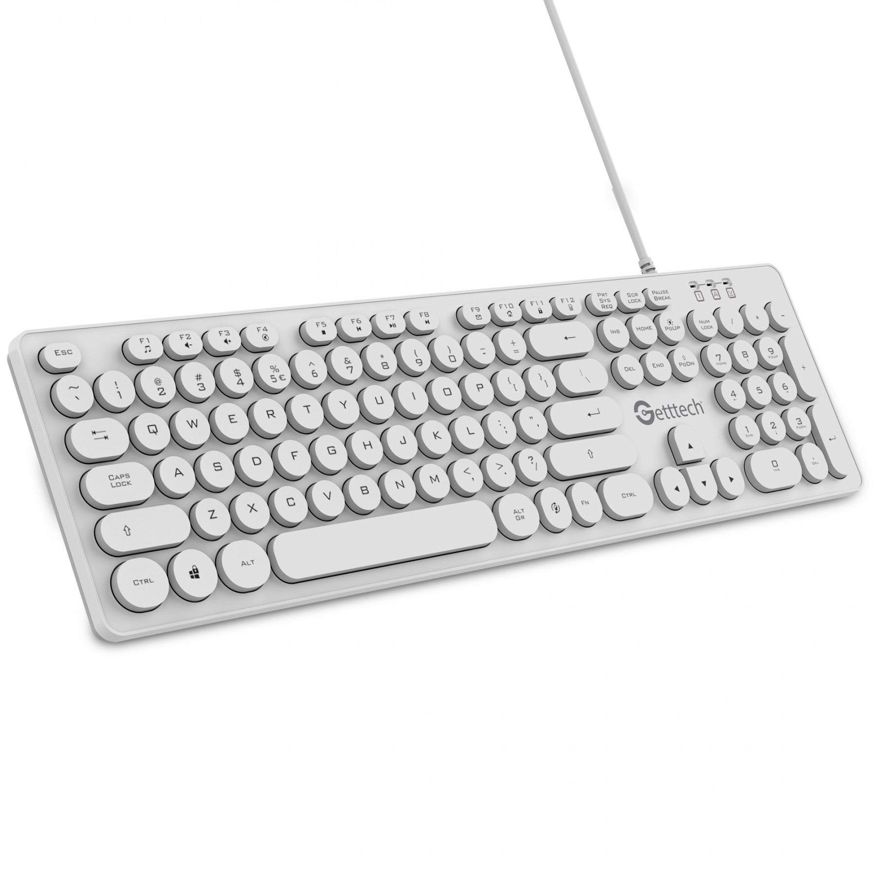 Teclado Getttech Gti-28201B Ignite Backlight Usb Blanco 105 Teclas