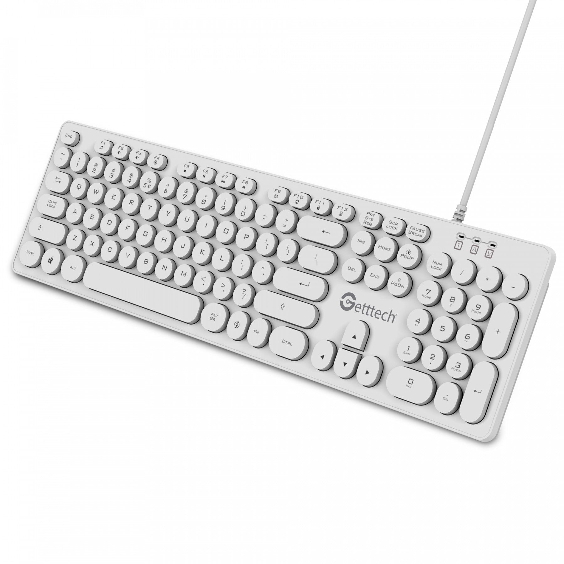 Teclado Getttech Gti-28201B Ignite Backlight Usb Blanco 105 Teclas