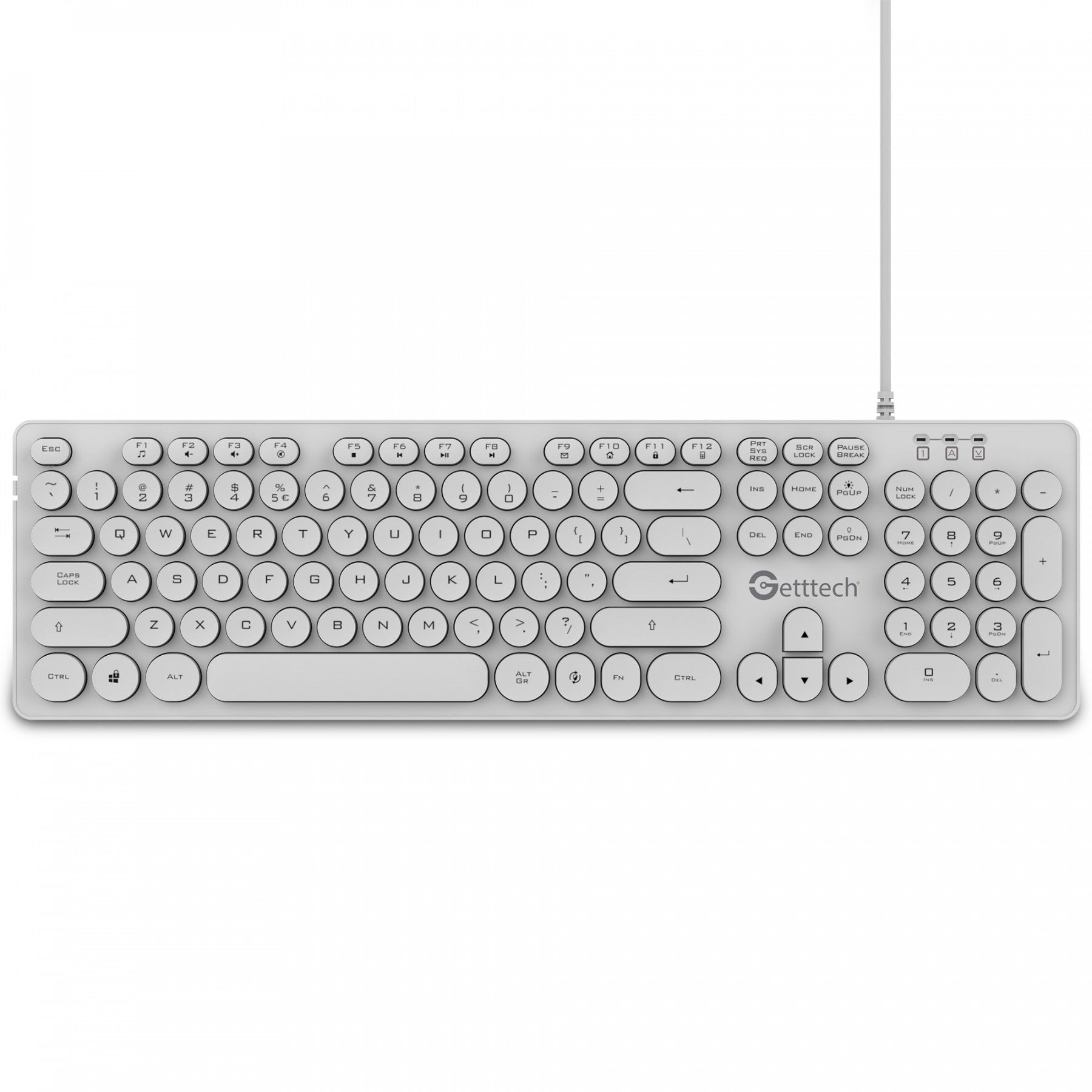 Teclado Getttech Gti-28201B Ignite Backlight Usb Blanco 105 Teclas