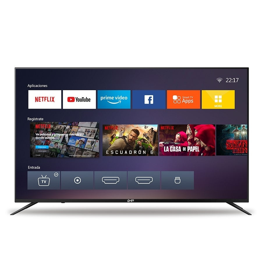 Television Smart Ghia Netflix 4K 65 Pulg 3 Hdmi / 2 Usb / Rca/Optico/3.5Mm 60Hz