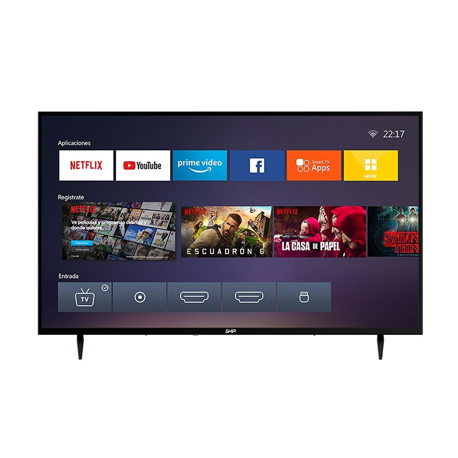 Television Smart Ghia Netflix Uhd 65 Pulg 4K 3 Hdmi / 2 Usb / Rca/Optico/3.5Mm 60Hz