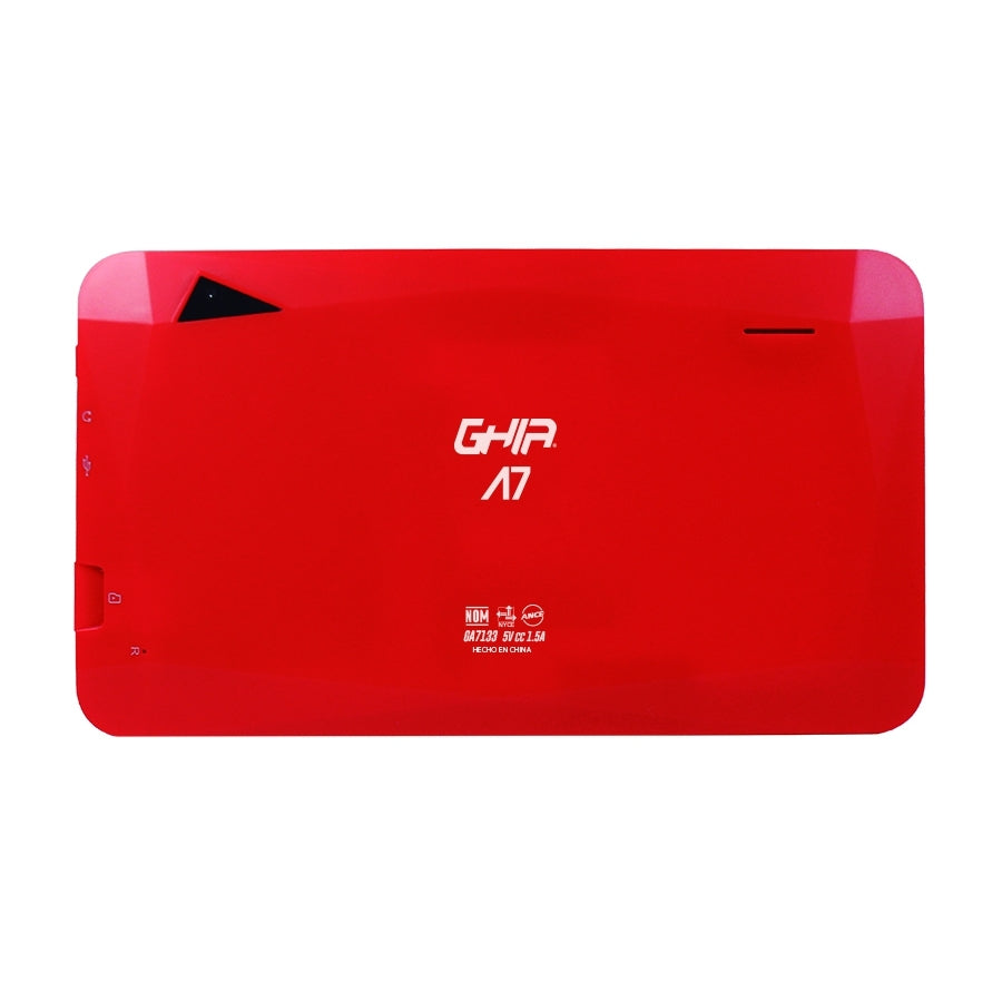 Tablet Ghia A7 Wifi/A133 Quadcore/Wifi/Bt/1Gb/16Gb/0.3Mp2Mp/2100Mah/Android 11 Go Edition/Roja