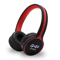 Audifonos Diadema Bluetooth Ghia N1 Hifi Sound Negro/Rojo 10M Alcance Bt 4.2 Bateria 300Mah