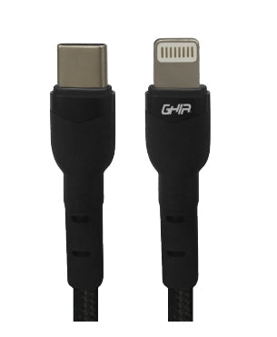 Cable Ghia Usb Tipo C A Tipo Lightning Color Negro De 1M