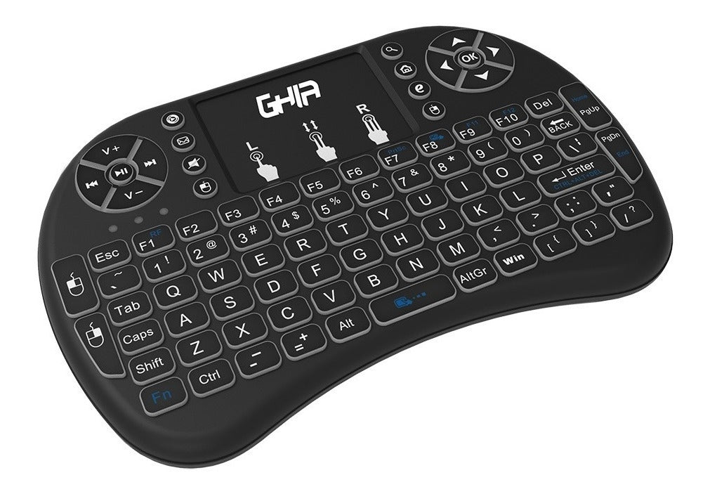 Mini Teclado Inalambrico Ghia Con Touch Pad Para Smart Tv, Tv Smart Box Y Pc