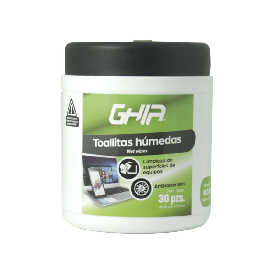 Toallitas Humedas Limpiadoras Ghia 30 Pzs Proteccion Antibacterial