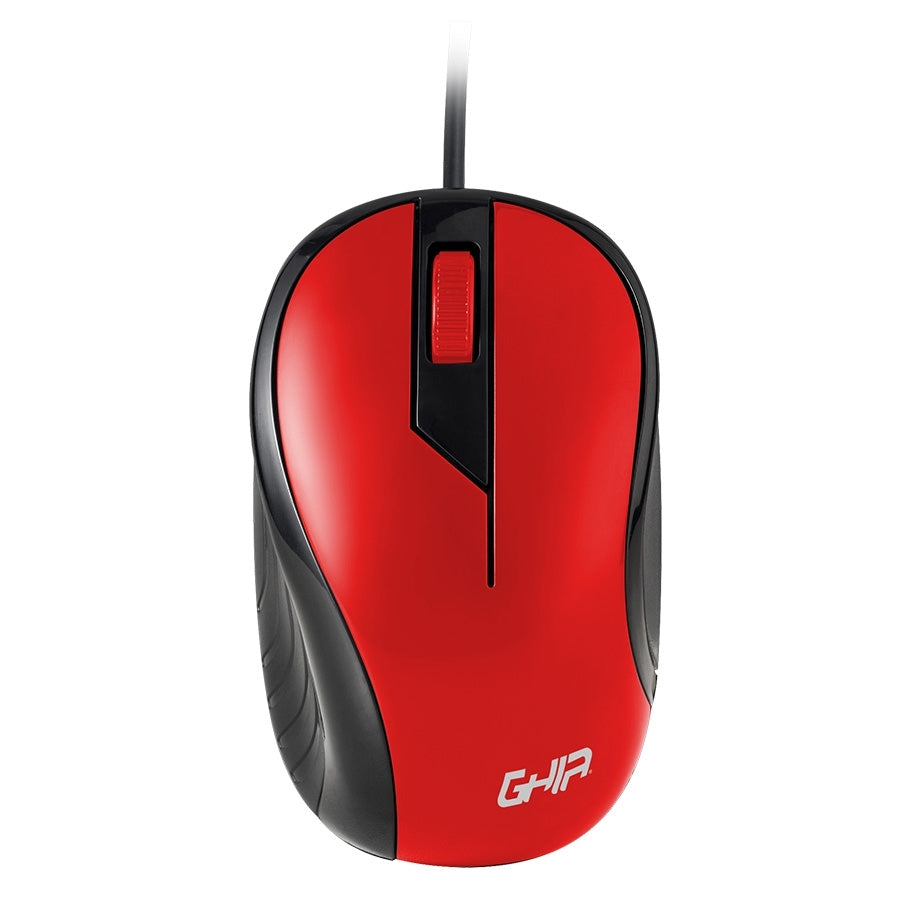 Mouse Alambrico Ghia Color Rojo 1200 Dpi