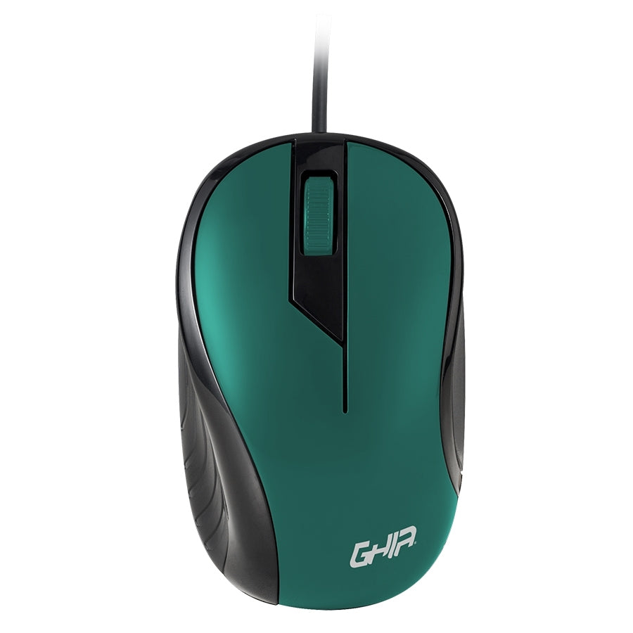 Mouse Alambrico Ghia Color Verde 1200 Dpi