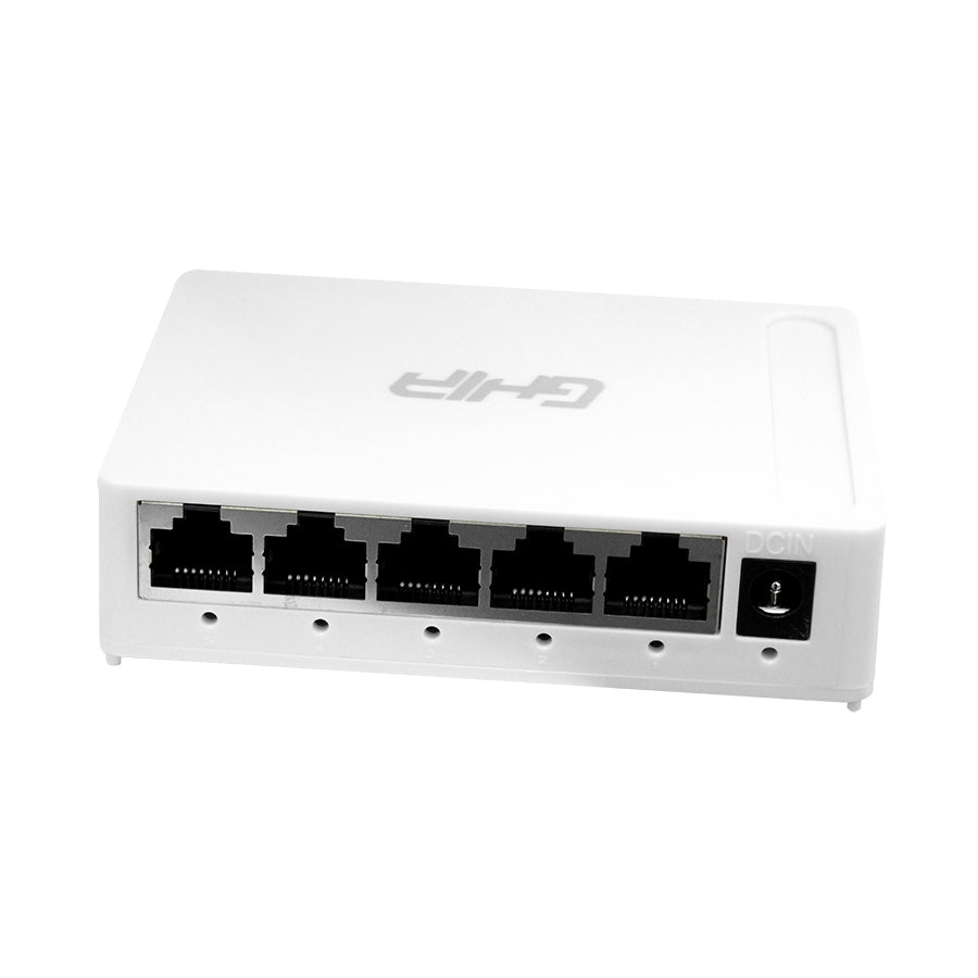 Switch Ghia 5 Puertos Rj45 10/100/1000 Mbps No Administrable Auto Mdi/Mdix Half Full Duplex // Gigabit