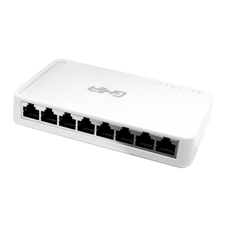 Switch Ghia 8 Puertos Rj45 10/100/1000 Mbps No Administrable Auto Mdi/Mdix Half Full Duplex // Gigabit