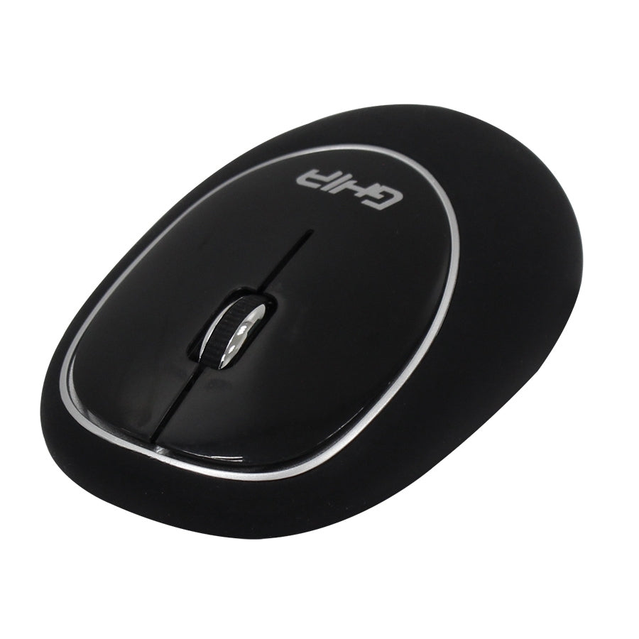 Mouse Ergonomico De Memory Foam Ghia Negro/Negro / Inalambrico/1000 Dpi