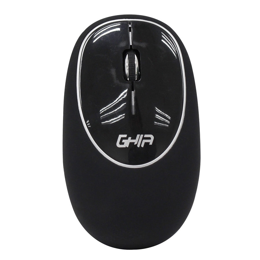 Mouse Ergonomico De Memory Foam Ghia Negro/Negro / Inalambrico/1000 Dpi